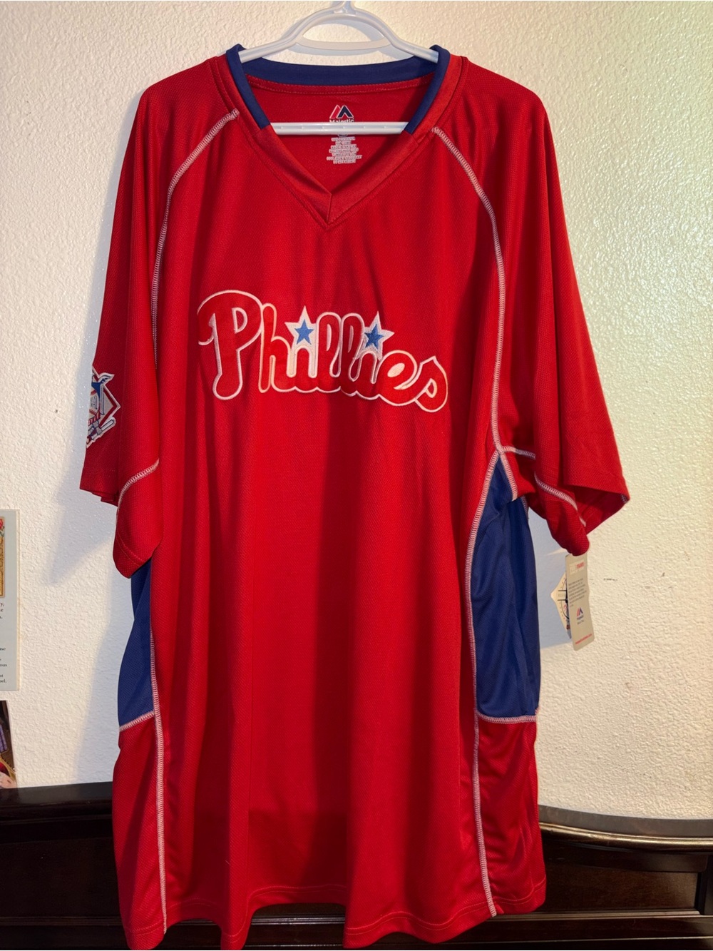 Majestic Red Phillies Mesh Team Jersey NWT